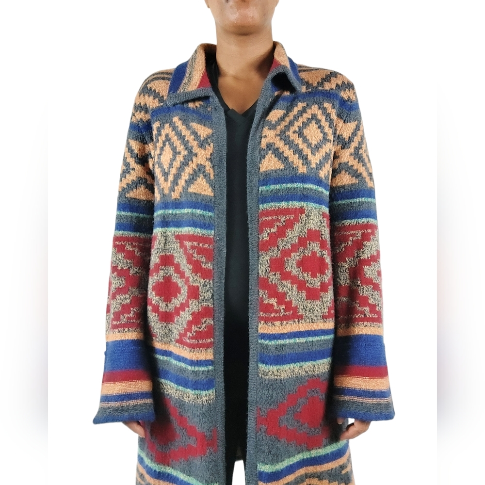 Colorful Geometric Women's Cardigan - Picture 5 of 10